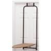 Household Essentials 144222 Over The Door Small Ironing Board with Iron Holder, Natural Cotton Cover Silver(Bronze)