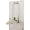 Household Essentials 144222 Over The Door Small Ironing Board with Iron Holder, Natural Cotton Cover Silver(Silver)