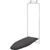 Household Essentials 144222 Over The Door Small Ironing Board with Iron Holder, Natural Cotton Cover Silver(White)