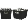 Household Essentials 19KDBLK-1 Medium Tapered Decorative Storage Bins | 2 Pack Set Cubby Baskets | Black and White Mini-Dots(Black Chevron)