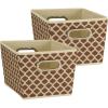 Household Essentials 19KDBLK-1 Medium Tapered Decorative Storage Bins | 2 Pack Set Cubby Baskets | Black and White Mini-Dots(Canvas)