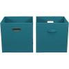 Household Essentials 2 Pack Open Storage Bins with Dual Handles, 13 x 12 x 13, Aqua