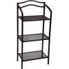 Household Essentials 2-Tier Metal Wall Mount Bathroom Storage Rack, Silver(Brown)
