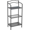 Household Essentials 2-Tier Metal Wall Mount Bathroom Storage Rack, Silver(Grey)