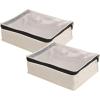Household Essentials 3321-1 Cedarline Natural Cotton Canvas Zippered Sweater Bag | Storage Bag for Closets and Under the Bed | 2-Pack(Off-white)