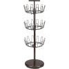 Household Essentials 3-Tier Shoe Storage Tree, Matte Black(Bronze)