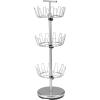 Household Essentials 3-Tier Shoe Storage Tree, Matte Black(Silver)
