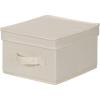 Household Essentials 510-3 Vision Storage Boxes with Lids | 3 Piece Set | Natural Canvas with Brown Trim(1 Count (Pack of 1))