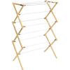 Household Essentials Bamboo Folding Clothes Drying Rack, Upscale Laundry Rack with 11 Dowels, Environmentally Friendly, Stable Frame, Shelf for Drying Flat(Natural/White Pine)