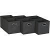 Household Essentials Black Cobblestone Set of 6 Open Fabric Cube Storage Bins, 11 x 11(Black Cobblestone)