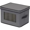 Household Essentials Champagne Flute Storage Box, 12 Sturdy Compartments, Windowed Front Panel, 2 Riveted Handles, Foldable and Stackable Storage Box, Gray(Grey)