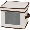Household Essentials China Plate Storage Box, Holds 12 Dessert Plates or Bowls, Windowed Panel, Sturdy Frame and Reinforced Handles, Felt Cushions, Fully Removable Lid(Natural)