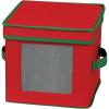 Household Essentials China Plate Storage Box, Holds 12 Dessert Plates or Bowls, Windowed Panel, Sturdy Frame and Reinforced Handles, Felt Cushions, Fully Removable Lid(Red)