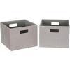 Household Essentials Fabric Storage Bins 2 Piece Set, Strong Poly-Woven Fabric, Sturdy Chipboard Sides