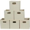 Household Essentials Foldable Fabric Storage Cubes 6-Pack – 11x11x11 Stackable Non-Woven Bins with Chipboard Sides & Grommet Handles – Closet, Shelf, Nursery, or Office Organizer – Burgundy(Cream)