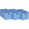 Household Essentials Foldable Fabric Storage Cubes 6-Pack – 11x11x11 Stackable Non-Woven Bins with Chipboard Sides & Grommet Handles – Closet, Shelf, Nursery, or Office Organizer – Burgundy(Carolina Blue)