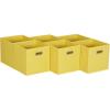Household Essentials Foldable Fabric Storage Cubes 6-Pack – 11x11x11 Stackable Non-Woven Bins with Chipboard Sides & Grommet Handles – Closet, Shelf, Nursery, or Office Organizer – Burgundy(Golden Yellow)