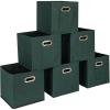 Household Essentials Foldable Fabric Storage Cubes 6-Pack – 11x11x11 Stackable Non-Woven Bins with Chipboard Sides & Grommet Handles – Closet, Shelf, Nursery, or Office Organizer – Burgundy(Dark Green)