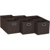 Household Essentials Foldable Fabric Storage Cubes 6-Pack – 11x11x11 Stackable Non-Woven Bins with Chipboard Sides & Grommet Handles – Closet, Shelf, Nursery, or Office Organizer – Burgundy(Brown)