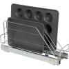 Household Essentials Glidez Multipurpose Chrome-Plated Steel Pull-Out/Slide-Out Storage Organizer for Cookware and Bakeware – Fits Standard Size Cabinet or Shelf, Chrome(Single Tier)