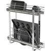 Household Essentials Glidez Multipurpose Chrome-Plated Steel Pull-Out/Slide-Out Storage Organizer for Cookware and Bakeware – Fits Standard Size Cabinet or Shelf, Chrome(Dual Slide)