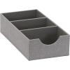 Household Essentials Grey 727-1 Deep 3 Section Drawer Organizer Box for Storage | 12 in x 6.13 in x 3.13(Silver)