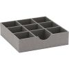 Household Essentials Grey 728-1 Deep 9 Section Drawer Organizer Box for Storage 12 in x 3.13(Silver)