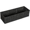 Household Essentials Handwoven Paper Rope Rectangular Storage Basket, Black(Black Paper Rope)
