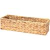 Household Essentials Handwoven Paper Rope Rectangular Storage Basket, Black(Natural)