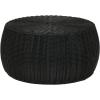 Household Essentials Handwoven Resin Storage Stool Ottoman, 16″ Dia. x 9″ H, Brown(Black)