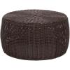 Household Essentials Handwoven Resin Storage Stool Ottoman, 16″ Dia. x 9″ H, Brown(Brown)
