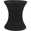 Household Essentials Handwoven Water Hyacinth Wicker Stool with Hourglass Shape, Natural(Black Paper Rope)