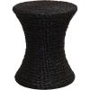 Household Essentials Handwoven Water Hyacinth Wicker Stool with Hourglass Shape, Natural(Brown Water Hyacinth)