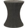 Household Essentials Handwoven Water Hyacinth Wicker Stool with Hourglass Shape, Natural(Grey Paper Rope)