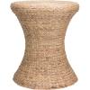 Household Essentials Handwoven Water Hyacinth Wicker Stool with Hourglass Shape, Natural(Natural Water Hyacinth)
