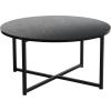 Household Essentials Jamestown Round Coffee Table Ashwood Rustic Wood Grain and Black Metal 31.5 x 31.5, Taupe(Black)