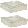 Household Essentials Lightweight Canvas Sweater Bag 2 Pack, Durable Canvas with Clear PEVA Top, 3-Sided Zipper, Perfect Fit for Shelving or Under the Bed(2-Pack)