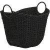 Household Essentials ML-4002 Tall Water Hyacinth Wicker Basket with Handles | Natural, Brown, Natural(Black Paper Rope)