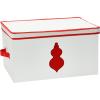 Household Essentials Ornament Storage Chest with 24 Pockets, Red(Natural/Red)