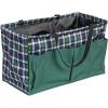 Household Essentials Sea Shell Krush Container All-Purpose Utility Tote with Pockets(Plaid)