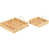 Household Essentials Seagrass Tray with Scalloped Edge, Natural(Natural Water Hyacinth)