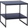 Household Essentials Square Wooden Side Table/End Table With Storage Shelf, Ashwood(Black)