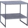Household Essentials Square Wooden Side Table/End Table With Storage Shelf, Ashwood(Grey)