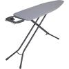 Household Essentials Ultra Ironing Board, 4-Leg, with Steel Top and Iron Rest, Cotton Cover with Fiber Pad, Heat and Stain Resistant, Antique Bronze Frame(Black/Grey)