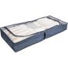 Household Essentials Under Bed Storage Bag 1 Pack, Clear PEVA Top and Soft Sides, Perfect for Clothes, Blankets and More(Denim)