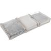 Household Essentials Under Bed Zippered Sweater Storage Bags with Clear Vision Panel, Set of 3, Denim(Silver)