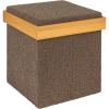 Household Essentials Versatile Boucle Ottoman with Hidden Storage, Brown(Brown)