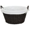 Household Essentials Wicker Laundry Basket with Handles, Handwoven Willow, Removable and Washable Liner, Great for Carrying Laundry or Storing Linens(Brown Wicker)