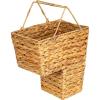 Household Essentials Wicker Stair Basket with Handles, Handwoven Water Hyacinth, Sits on Two Stairs, Lightweight and Coated for Moisture Protection, Eco-Friendly(Water Hyacinth)