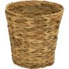 Household Essentials Wicker Waste Basket, Woven Leaf Basket with Wire Frame, Trash Bin or Storage Basket for Bedroom, Bathroom, Office and More(Stained Hyacinth)